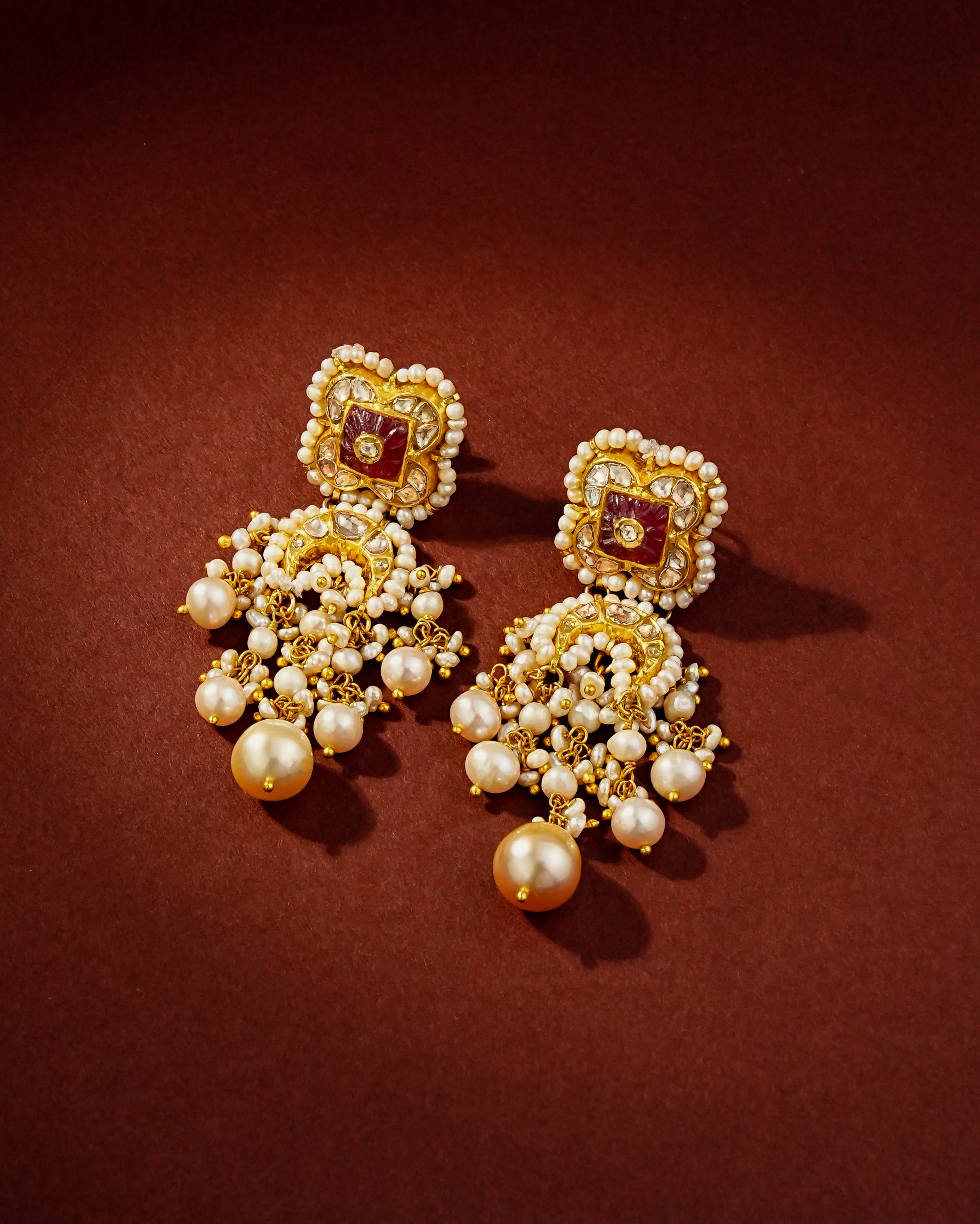 Jasleen Polki Long Earrings