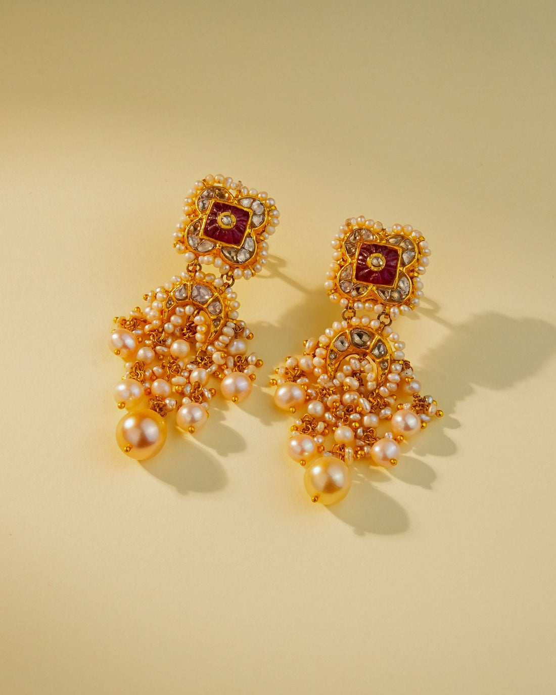 Jasleen Polki Long Earrings - NO ORDERS