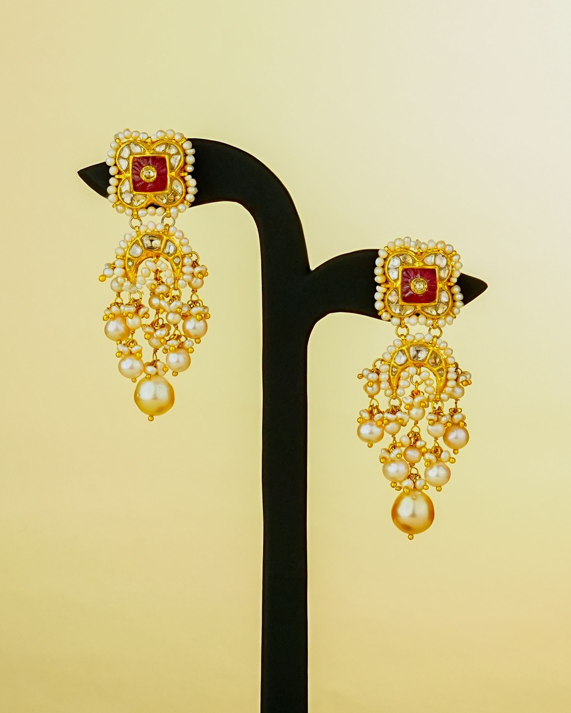 Jasleen Polki Long Earrings - NO ORDERS