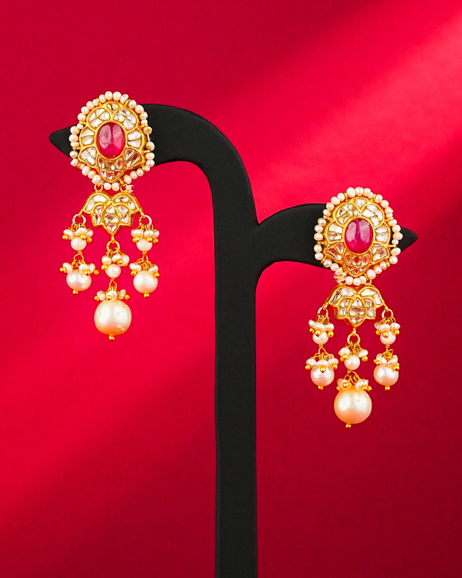 Simran Polki Long Earrings
