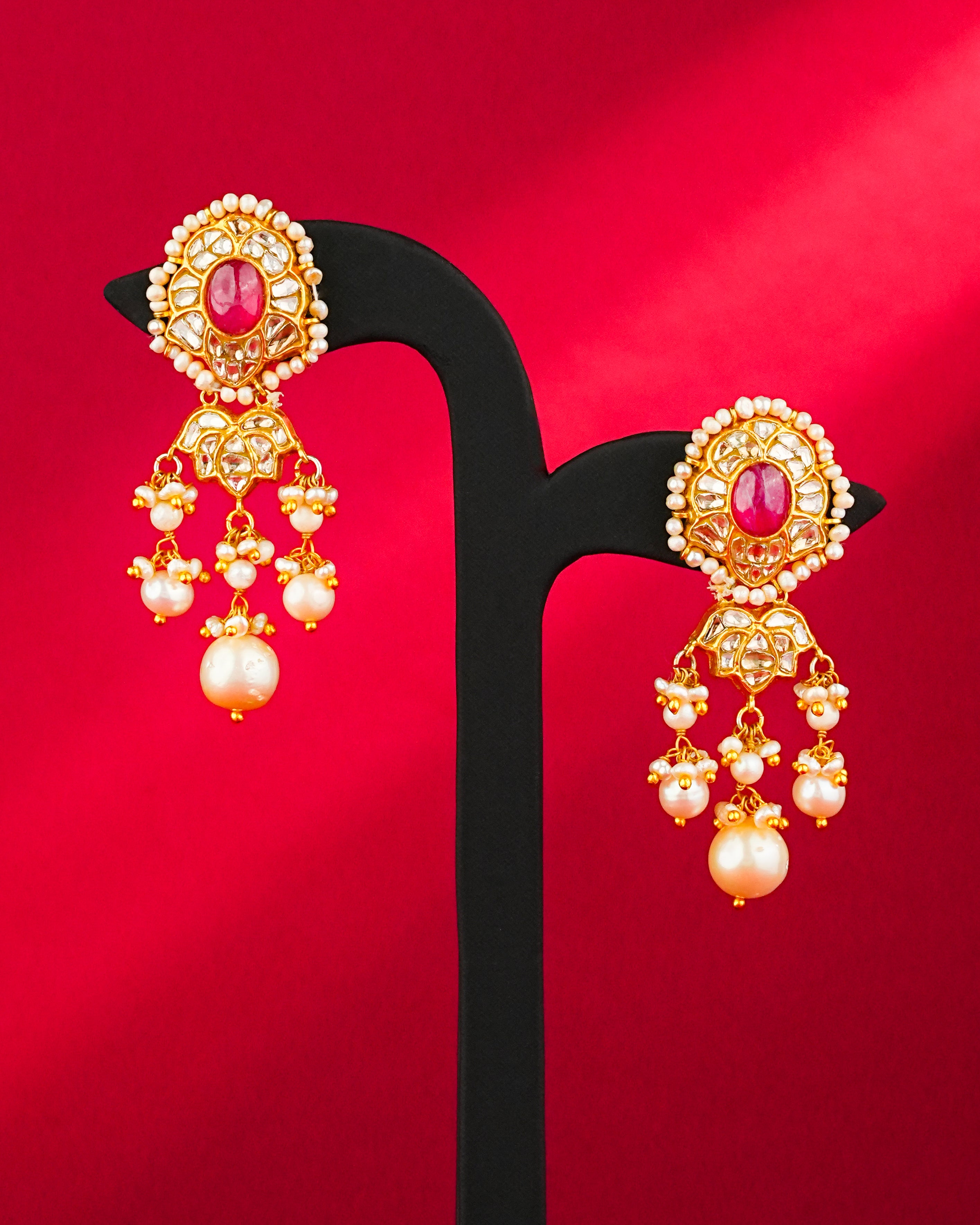 Simran Polki Long Earrings