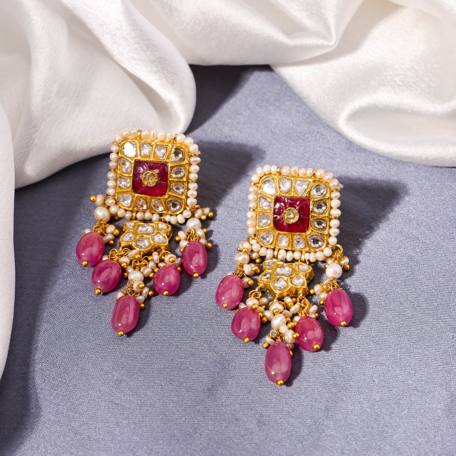 Sweta Polki Long Earrings