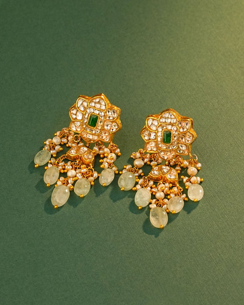 Suwarna Polki Long Earrings