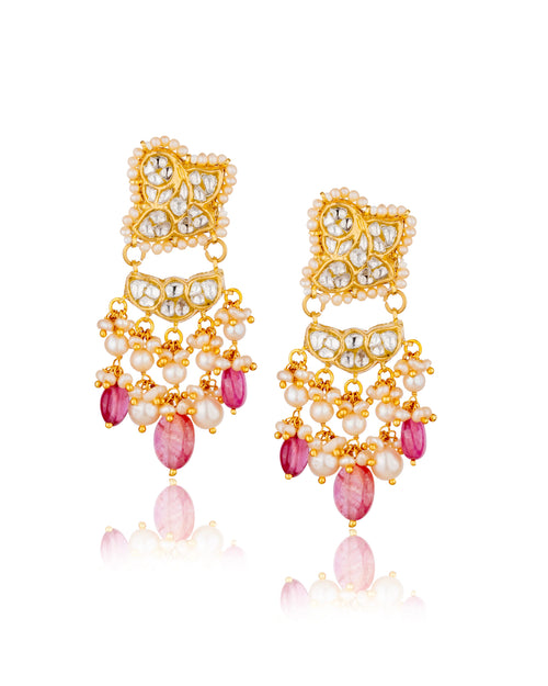Hiranmayi Polki Long Earrings