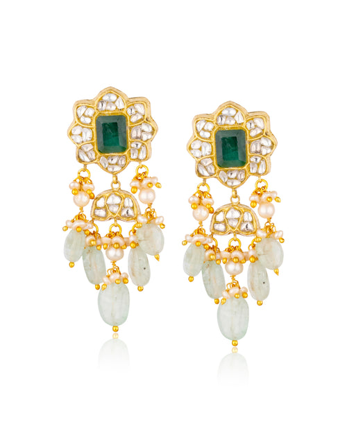 Meera Polki Long Earrings