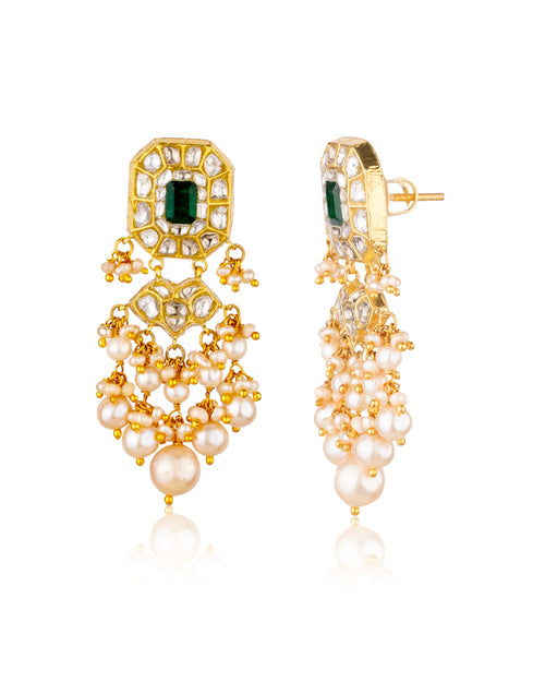 Omisha Polki Long Earrings