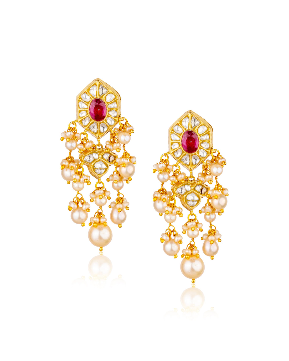 Triya Choker And Ojasvi Long Earrings Polki Set