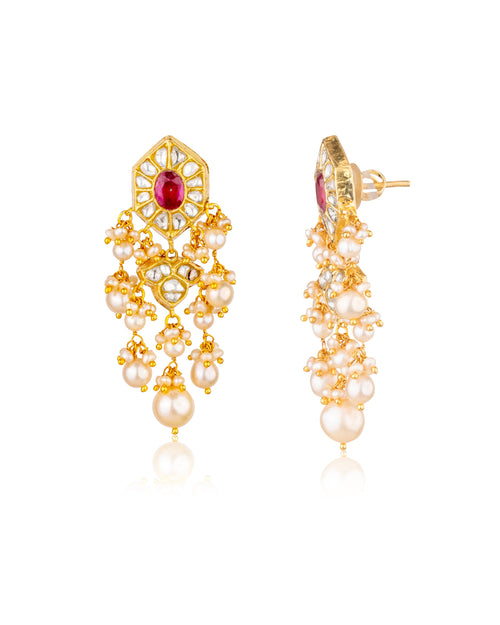 Ojasvi Polki Long Earrings