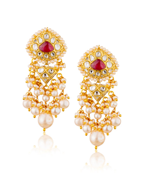 Tisya Polki Long Earrings