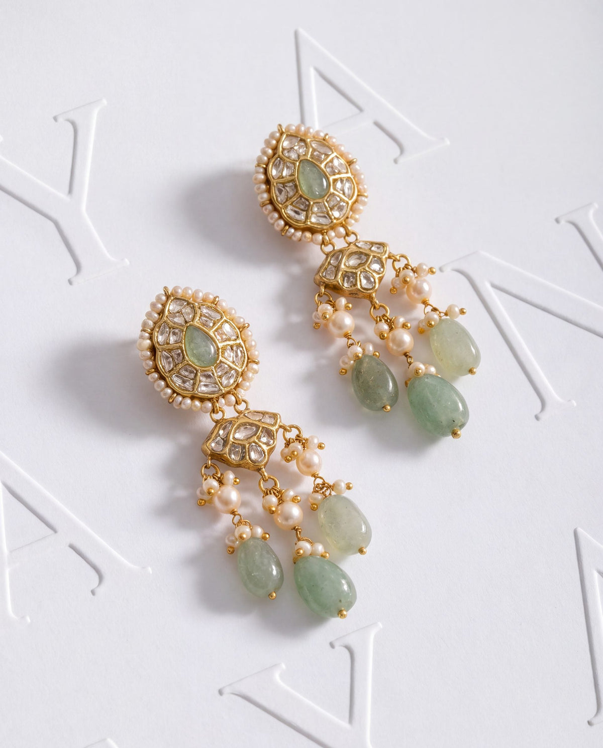 Phoebe Polki Long Earrings