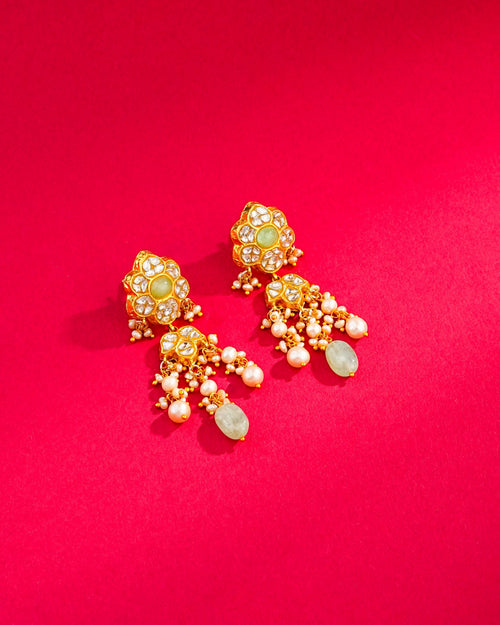 Madhavi Polki Long Earrings