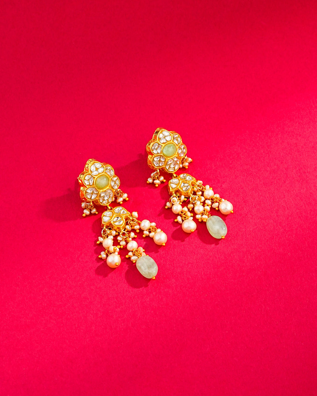 Madhavi Polki Long Earrings