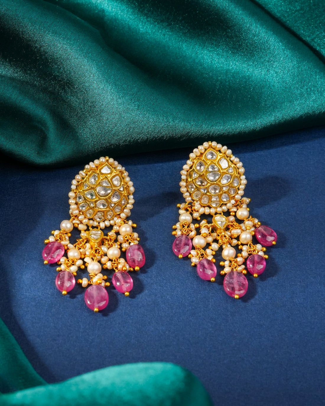 Krisha Necklace And Easha Tops Polki Set