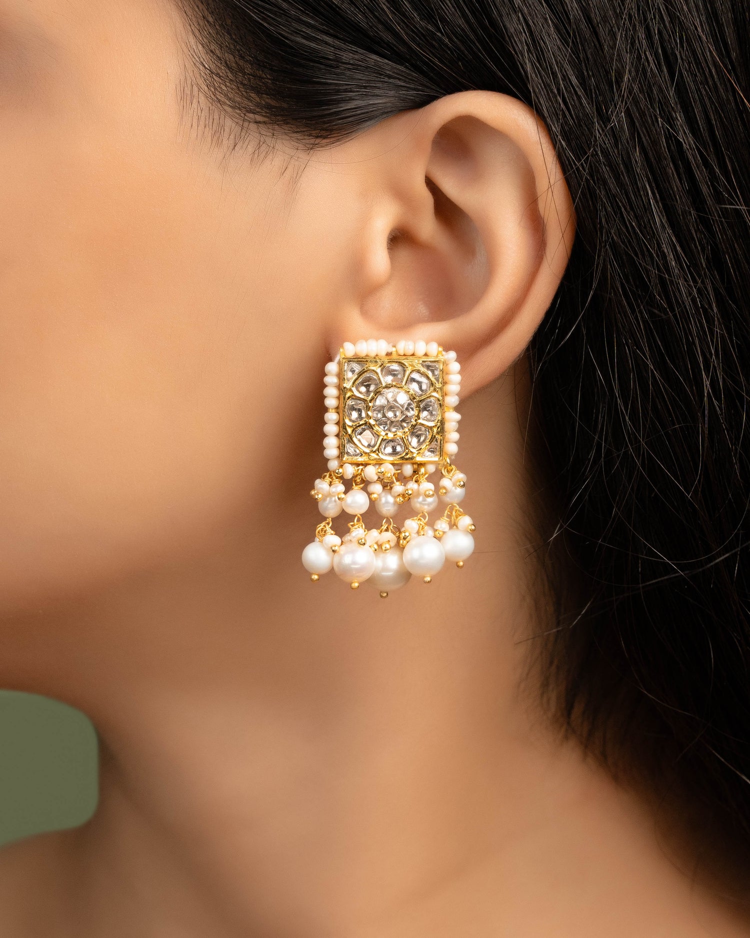 Leena Polki Long Earrings