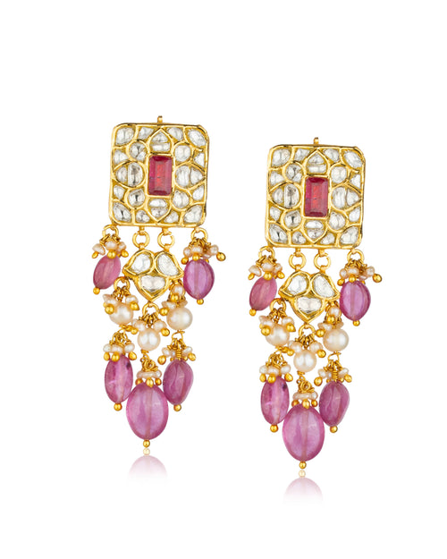 Gia Polki Long Earrings