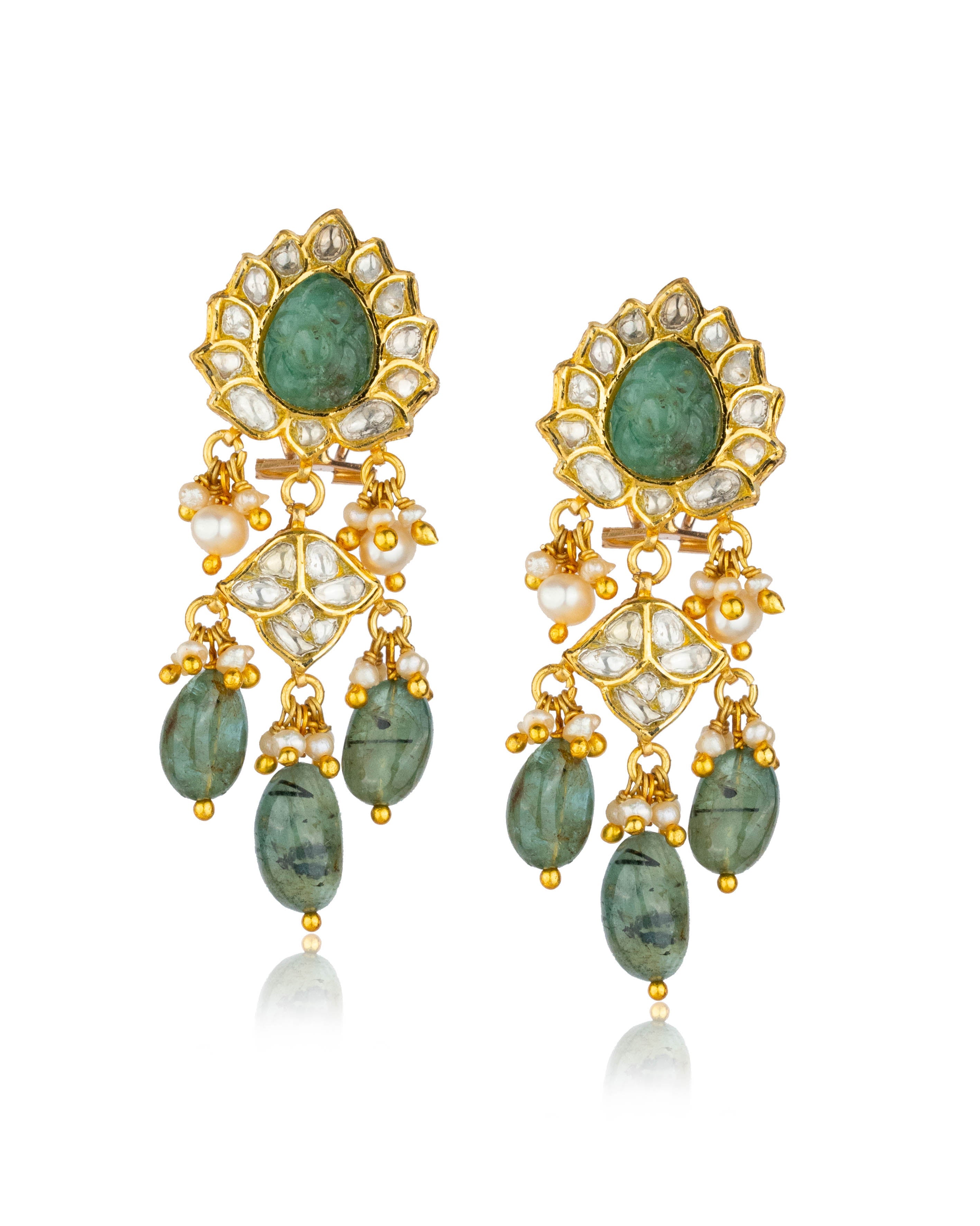 Virti Polki Long Earrings