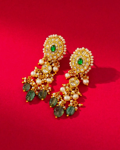 Vanshi Polki Long Earrings