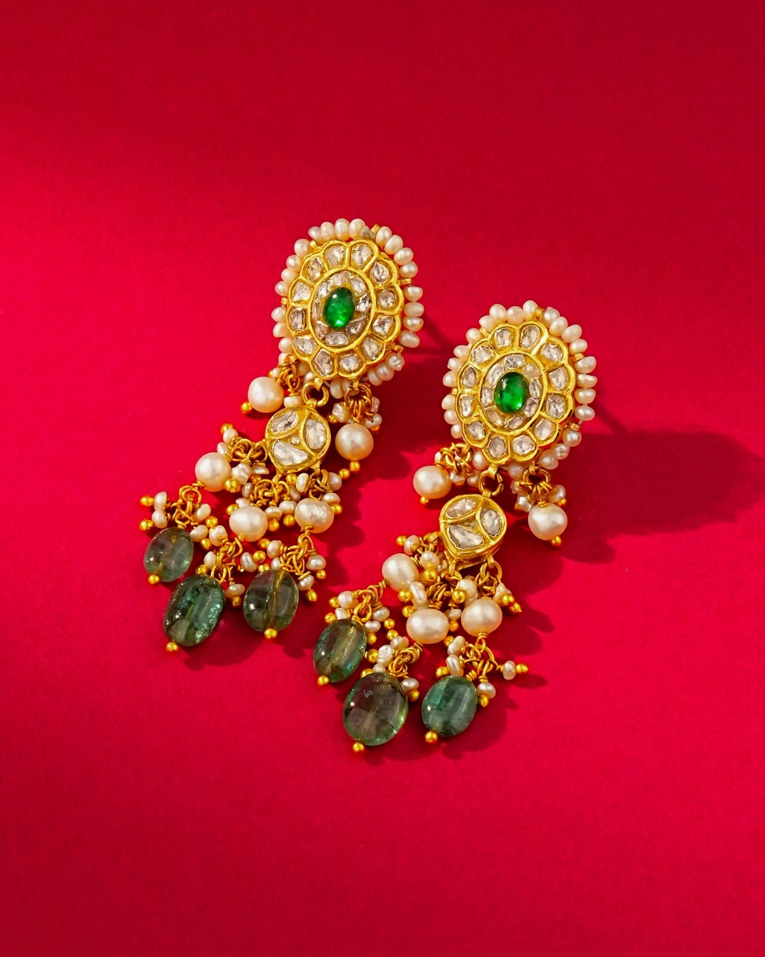 Vanshi Polki Long Earrings