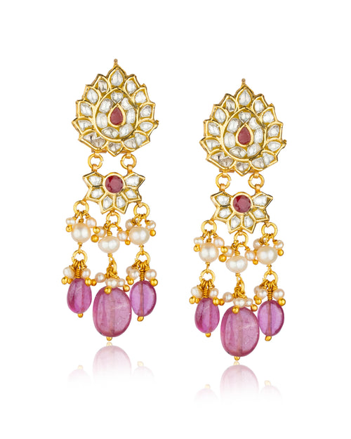 Heer Polki Long Earrings