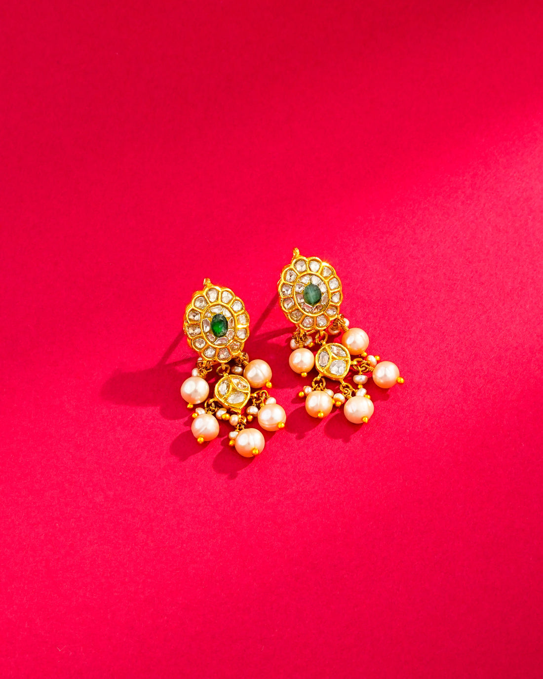 Indira Polki Long Earrings