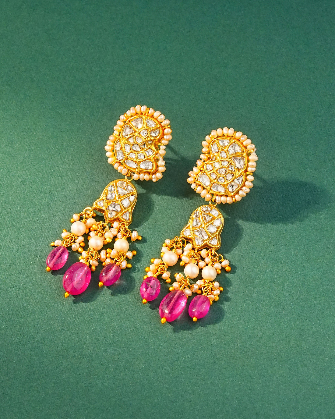 Ishaavi Polki Long Earrings