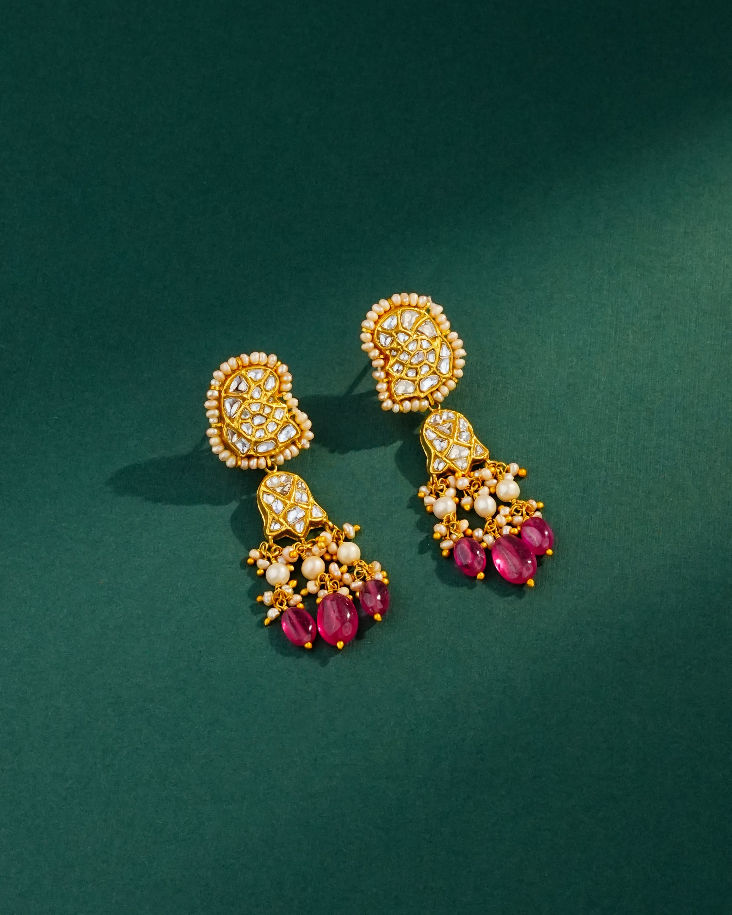 Ishaavi Polki Long Earrings