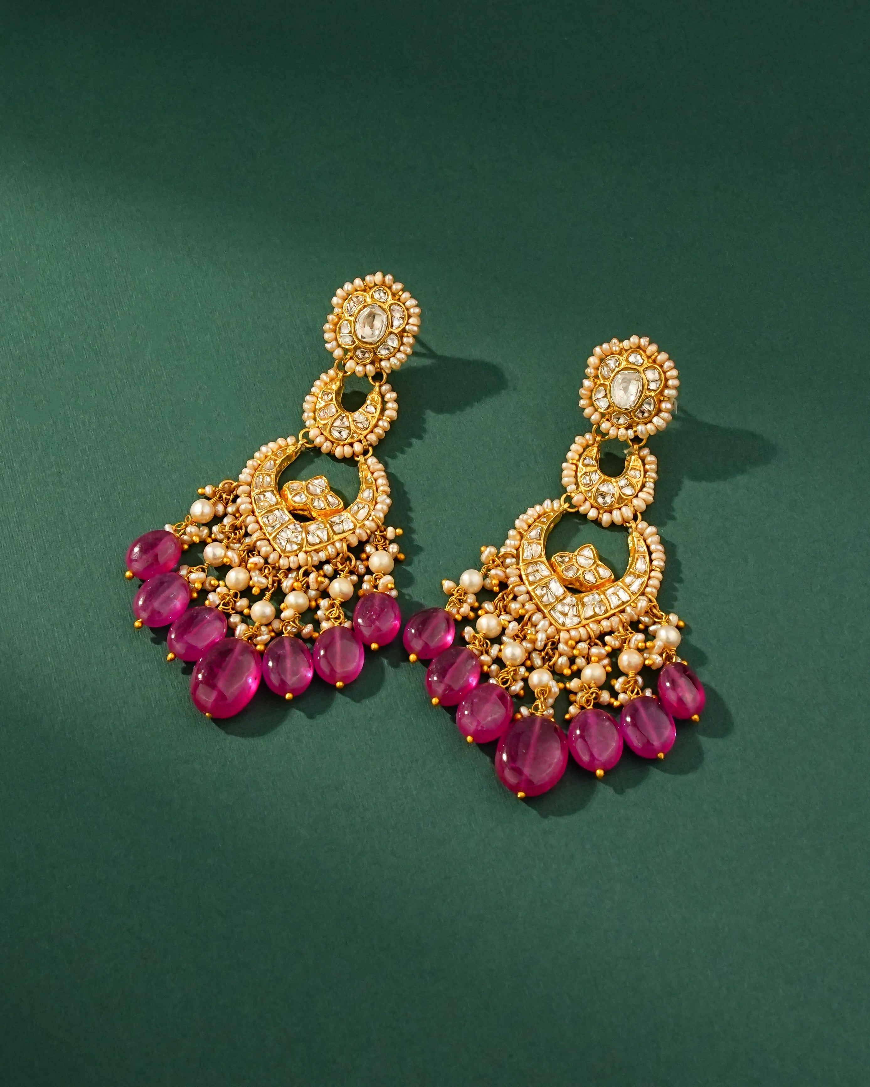 Mahira Polki Chandbalis