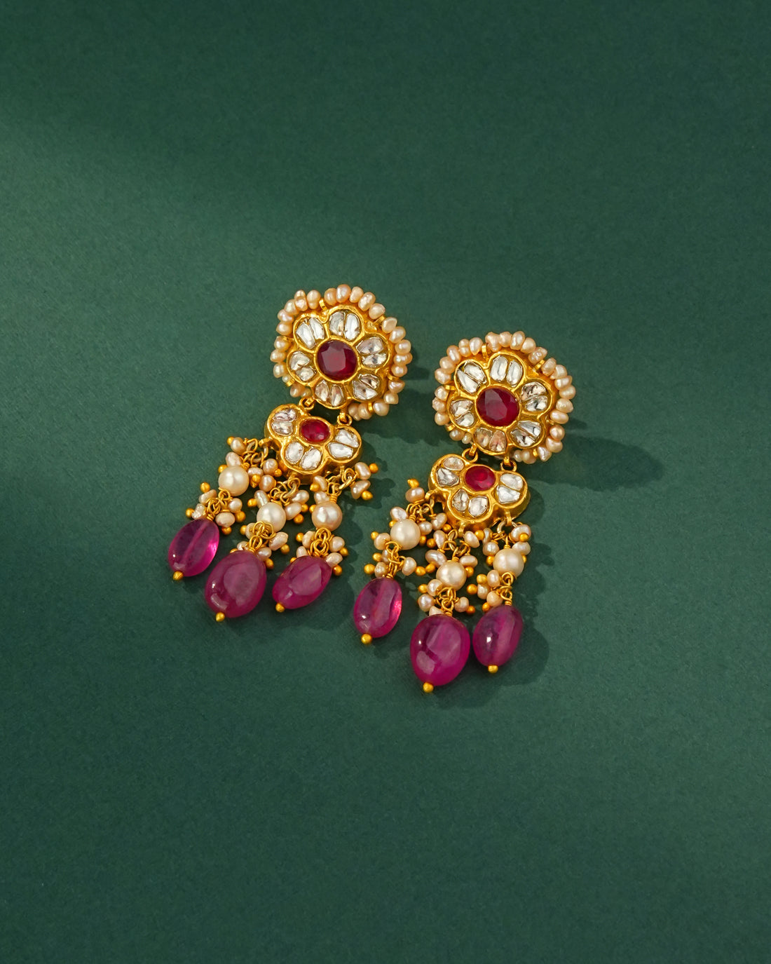 Virina Polki Long Earrings