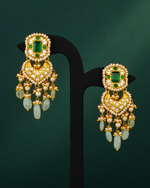 Usha Polki Long Earrings