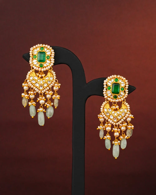 Usha Polki Long Earrings