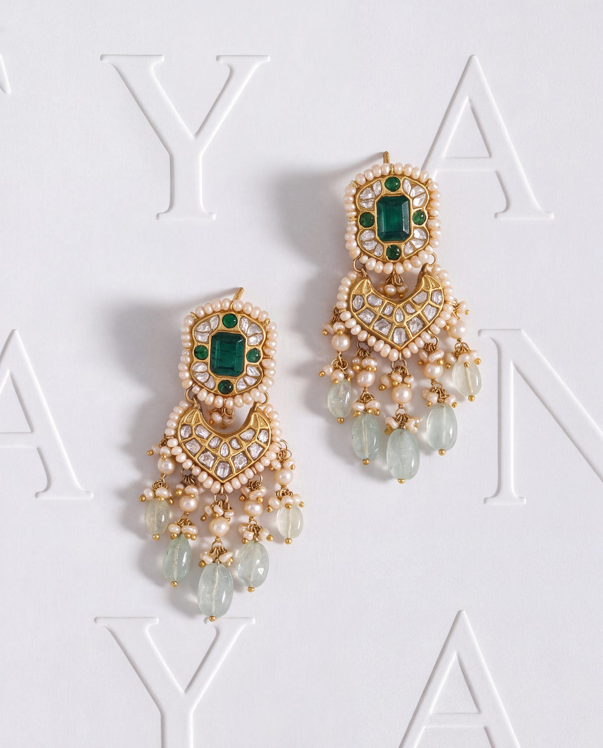 Usha Polki Long Earrings