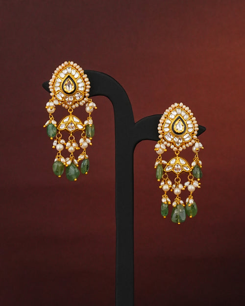 Irisha Polki Long Earrings