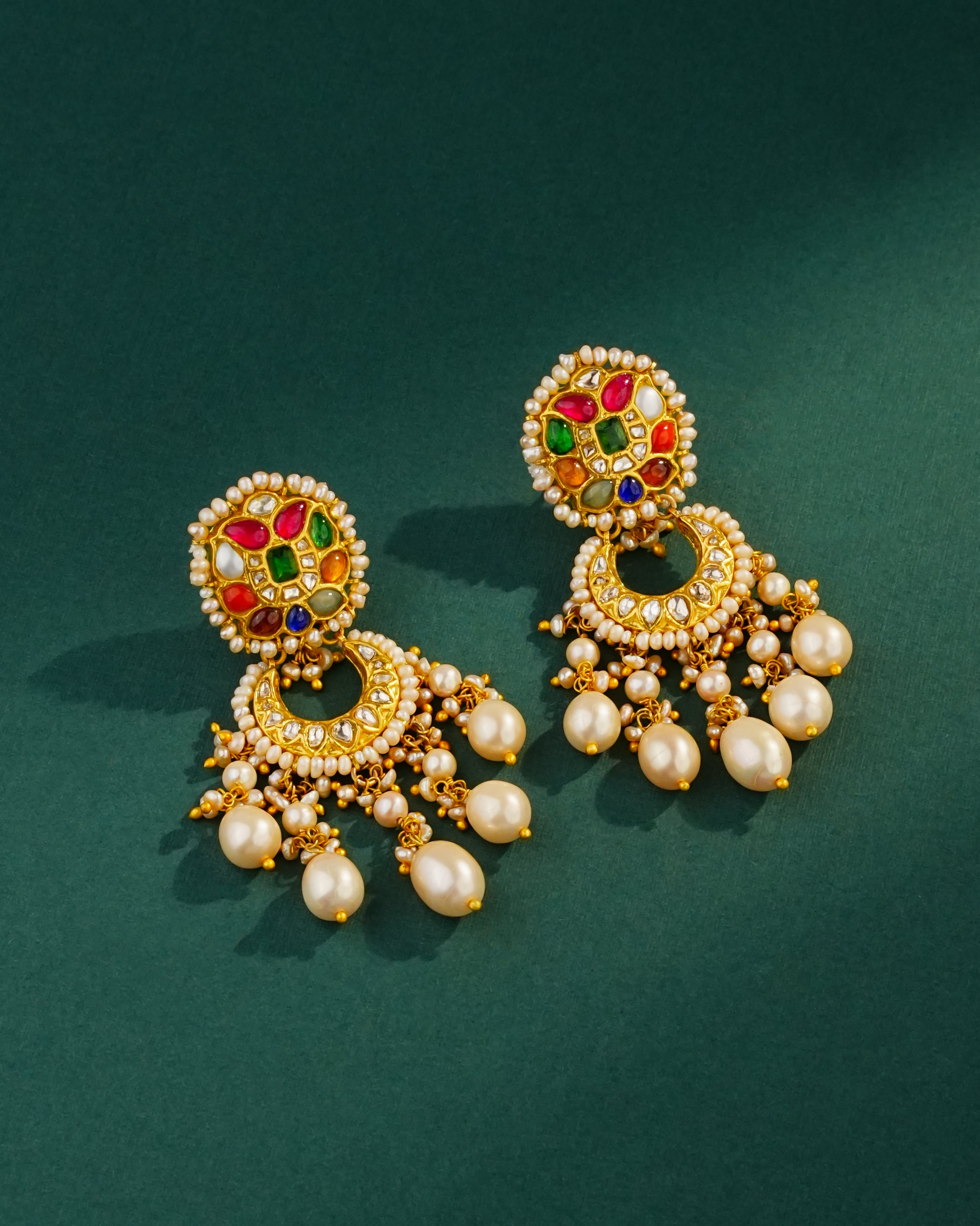 Umaira Polki Long Earrings