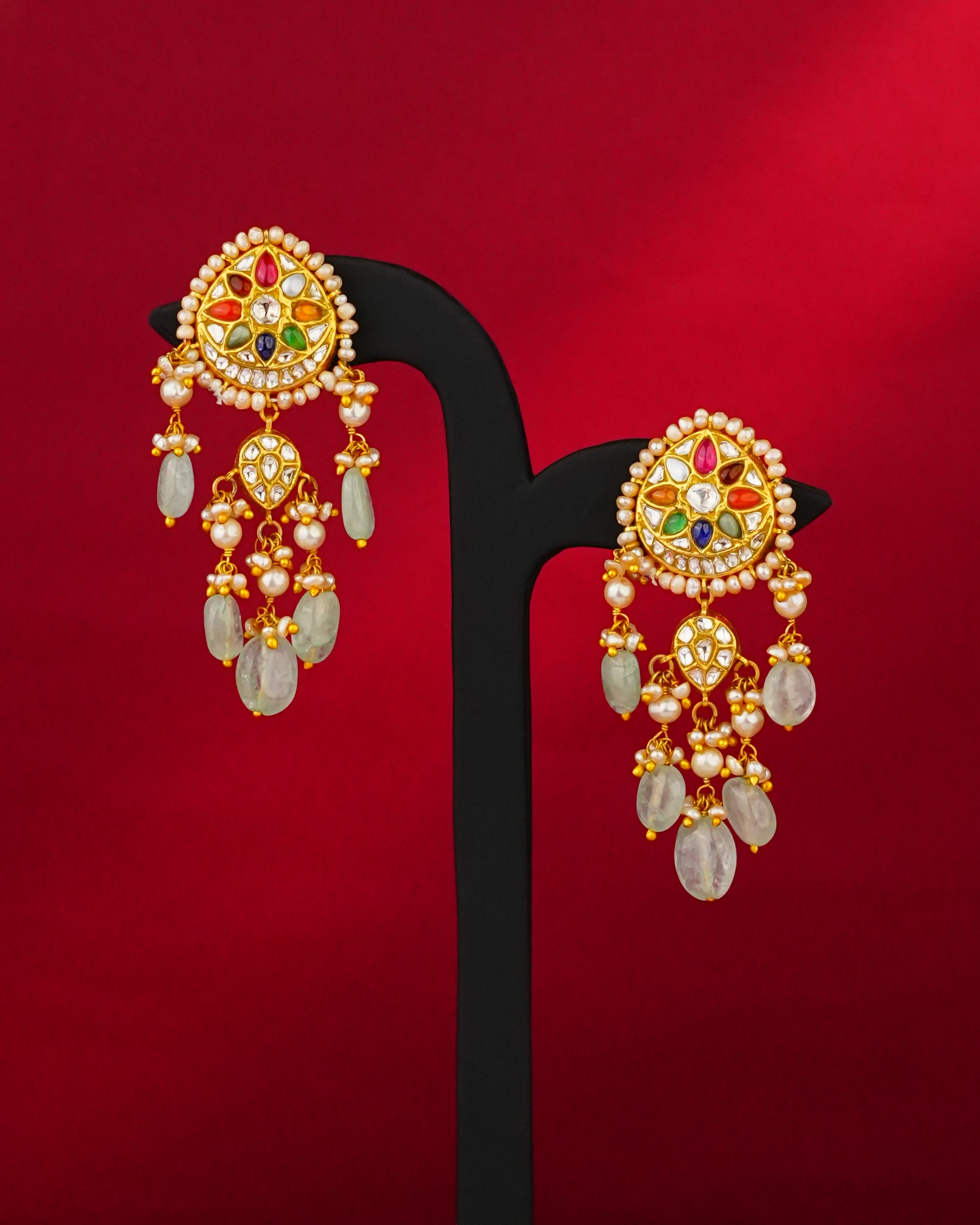 Rishma Polki Long Earrings