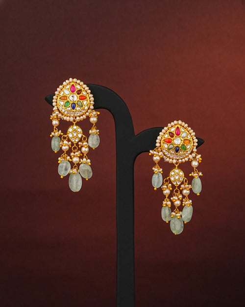 Rishma Polki Long Earrings