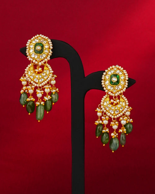 Ishanvi Polki Long Earrings