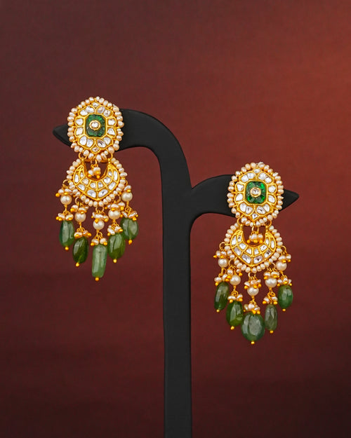 Ishanvi Polki Long Earrings