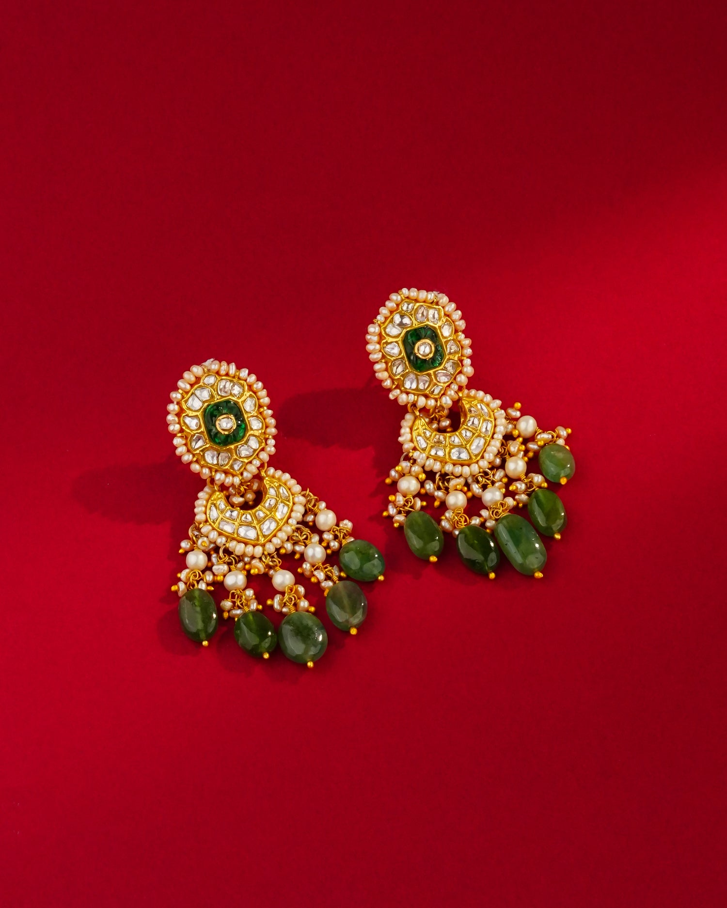 Ishanvi Polki Long Earrings