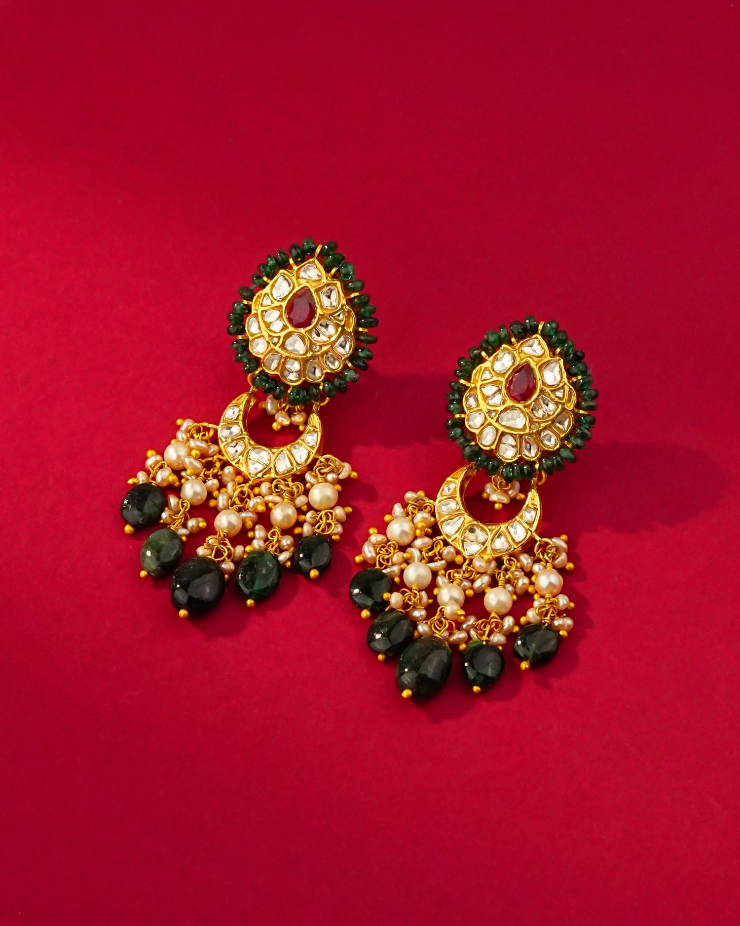 Nimra Polki Long Earrings