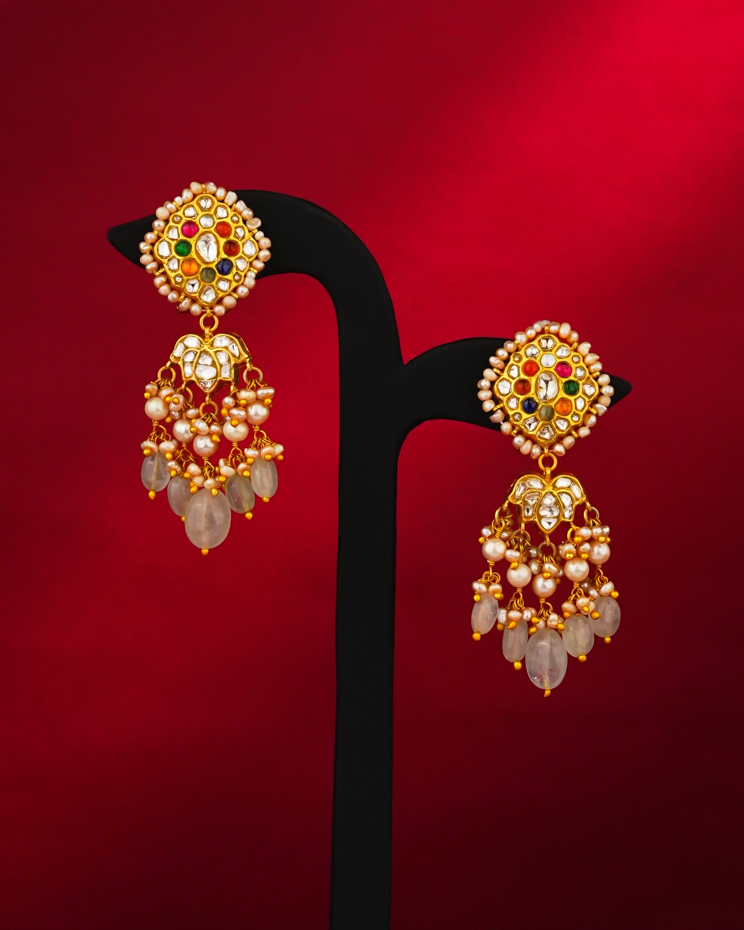 Tina Polki Long Earrings