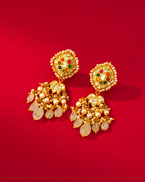 Tina Polki Long Earrings