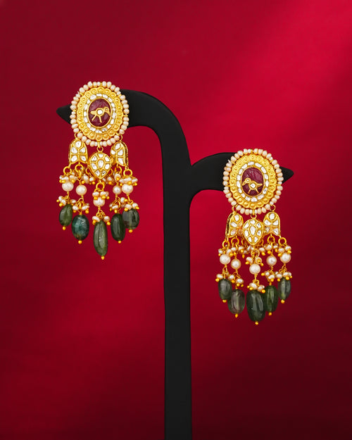 Bhumi Polki Long Earrings