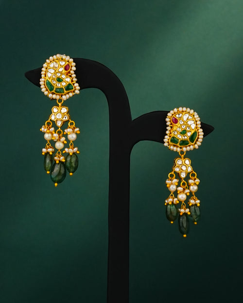 Zoya Polki Long Earrings