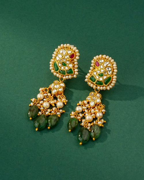 Zoya Polki Long Earrings