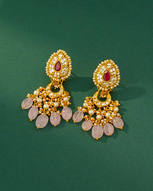 Tara Polki Long Earrings