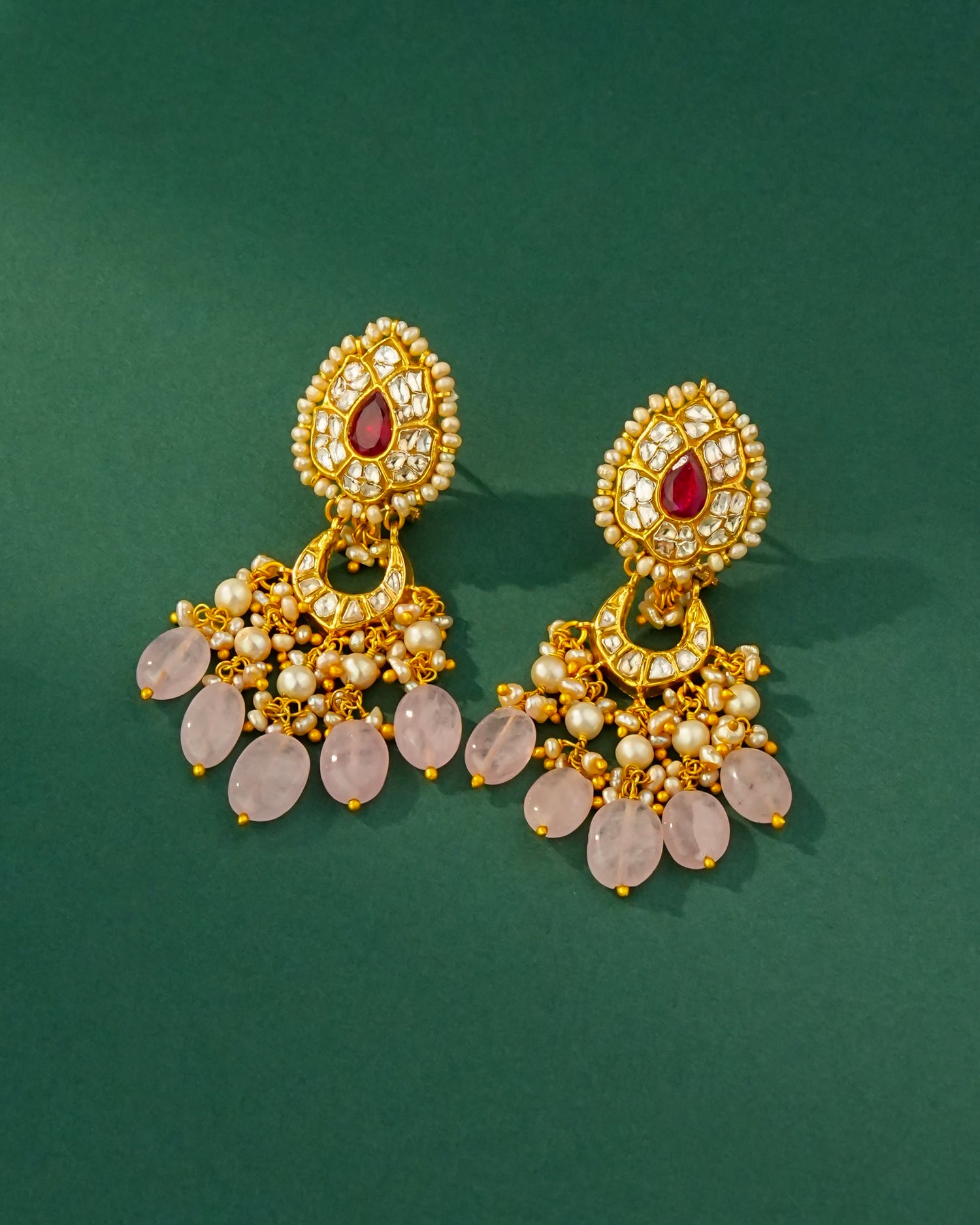 Tara Polki Long Earrings