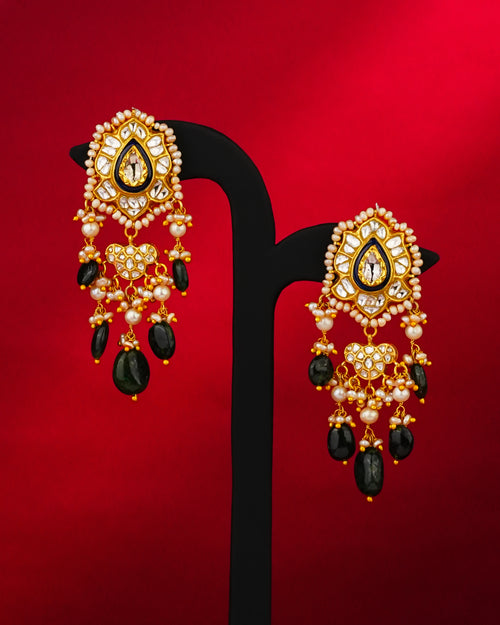Vina Polki Long Earrings