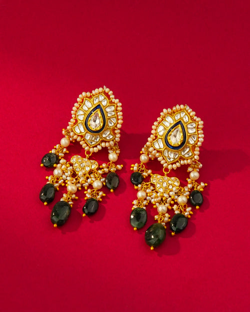 Vina Polki Long Earrings