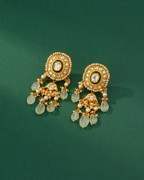 Rina Polki Long Earrings
