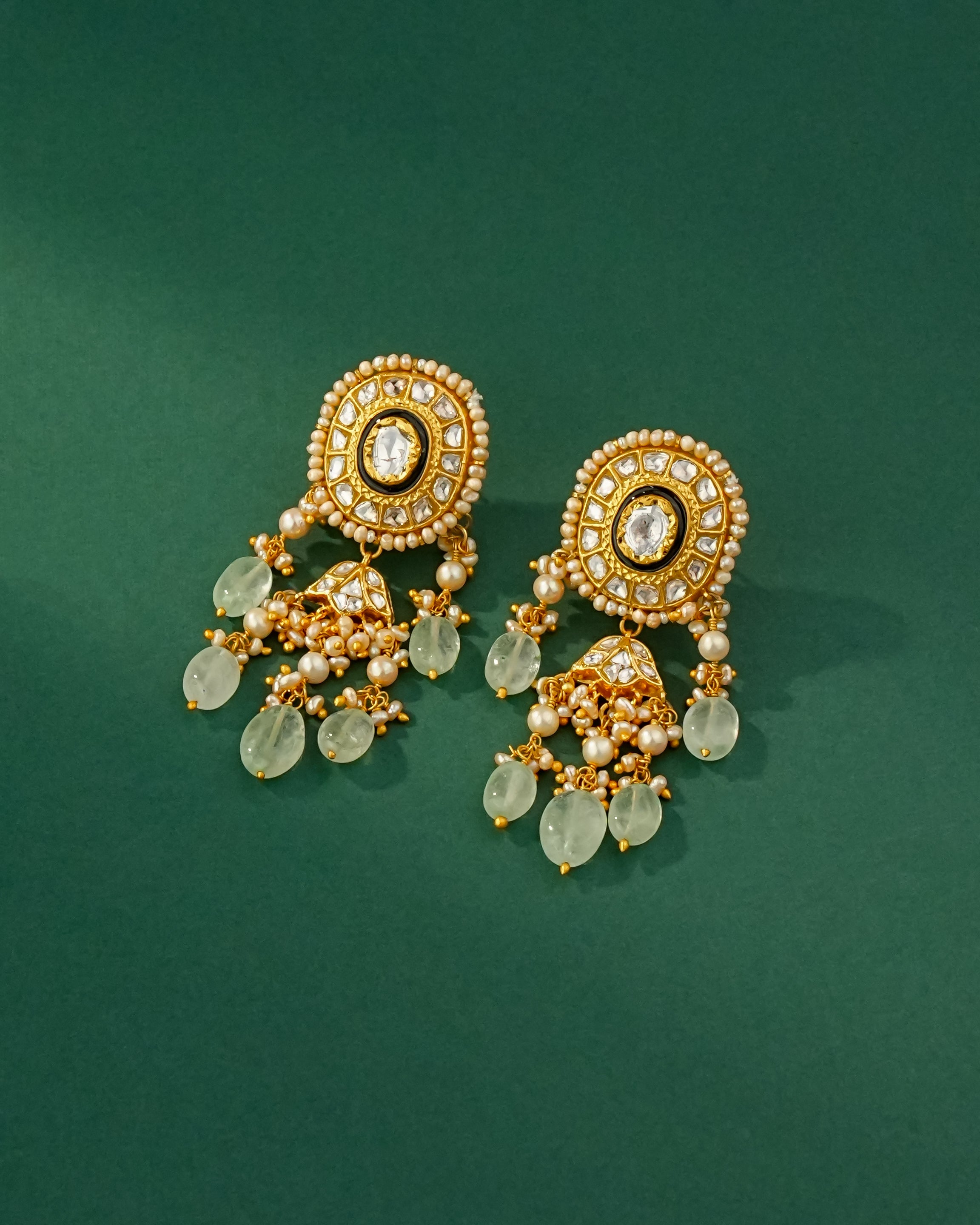 Rina Polki Long Earrings